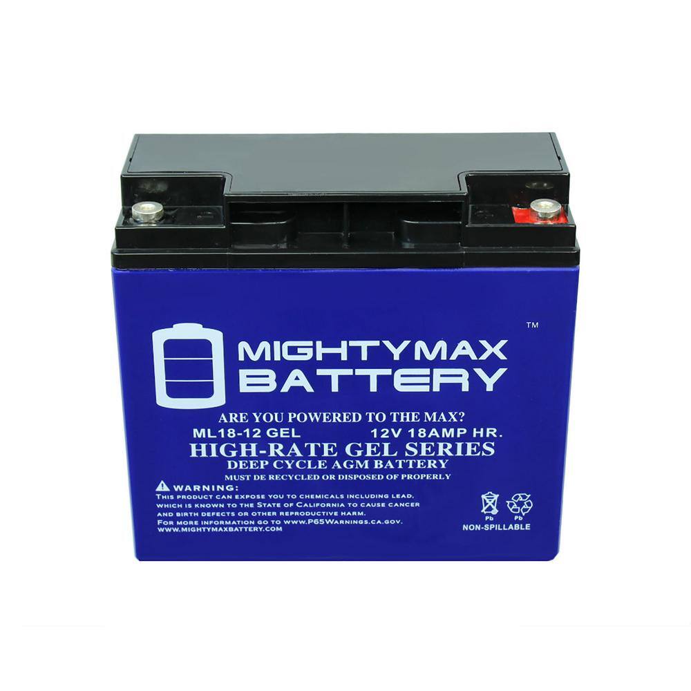 MIGHTY MAX BATTERY 12V 18AH GEL Battery Replacement for Baoshi 6-DZM-20 6DZM20 MAX3544353