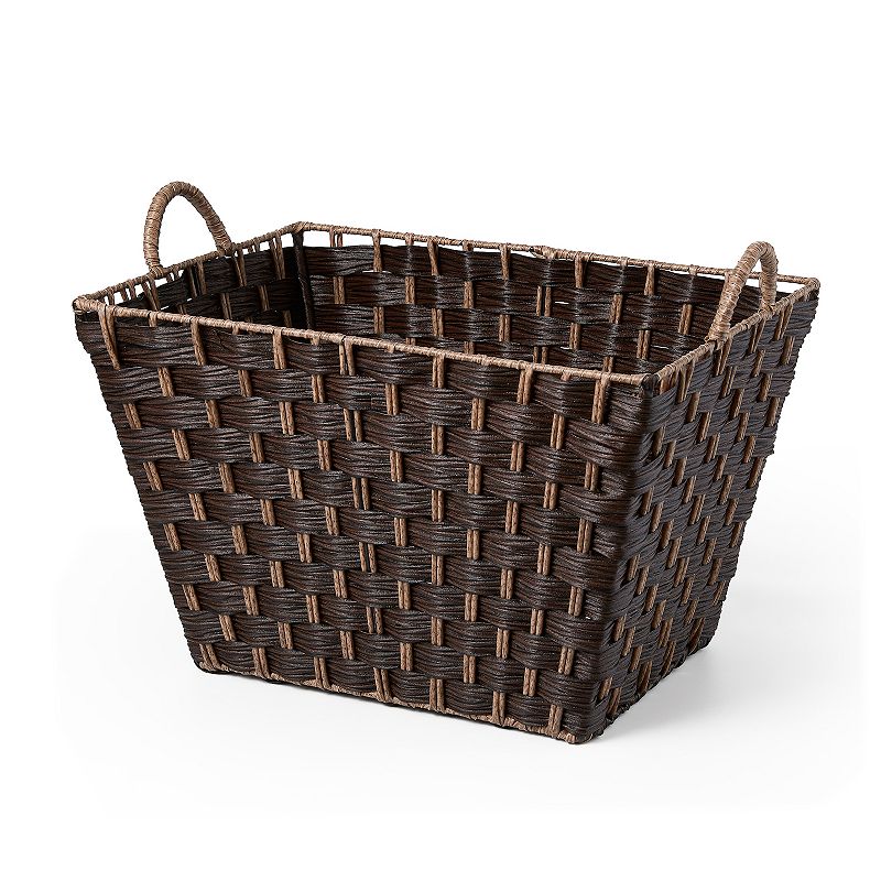 Saddle River Rectangular Tapered Faux Wicker Storage Bin 3-piece Set