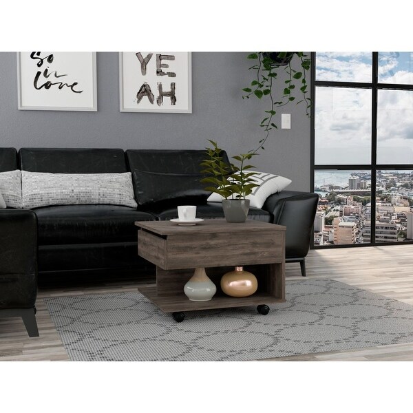 TUHOME Luanda Modern Lift-Top Rolling Coffee Table