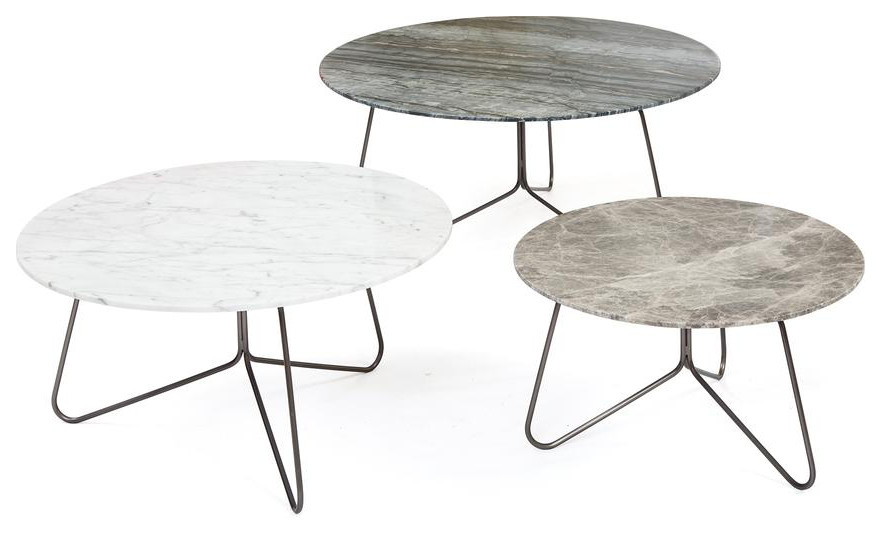 Tracy Coffee Table 30 White Marble Top   Transitional   Coffee Table Sets   by HedgeApple  Houzz