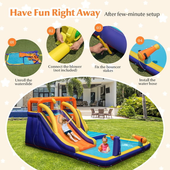 Costway 24719635 4 in 1 Kids Bounce Castle with Sp...