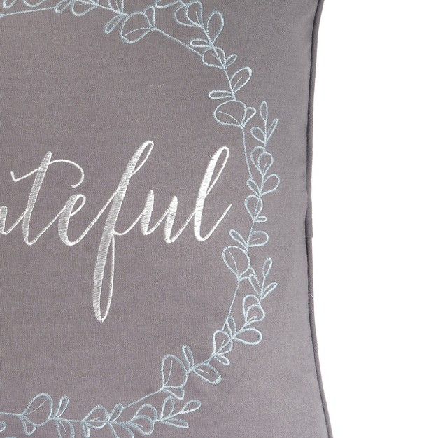 X 18 quot Grateful Wreath Embroidered Thanksgiving Throw Pillow