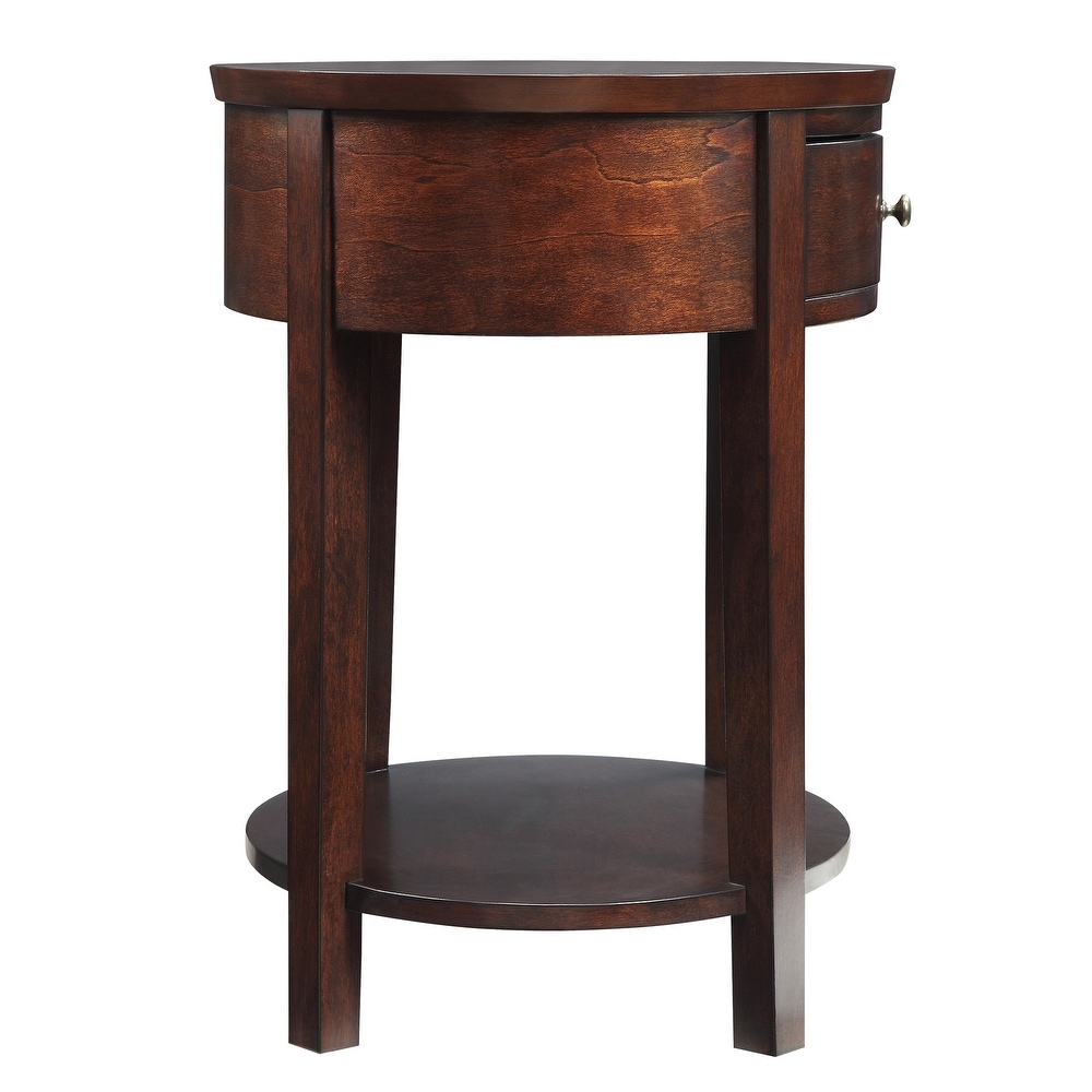 Fillmore 1 Drawer Oval Wood Shelf Accent End Table by iNSPIRE Q Modern