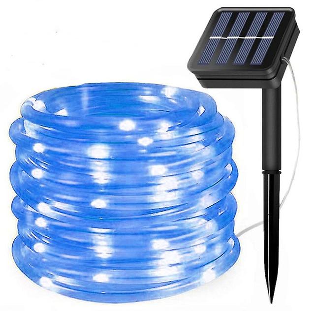 7m 12m Outdoor Solar Rope String Lights 8 Modes Led Copper Wire Fairy Light Waterproof Tube Lamp For Garden Wedding Patio Decor