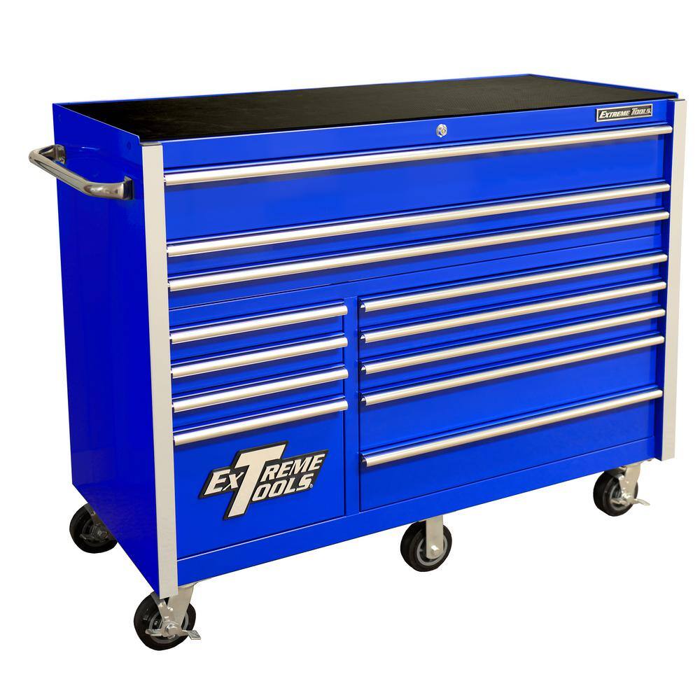 Extreme Tools THD Series 55 in. 12-Drawer Roller Cabinet Tool Chest in Blue THD552112RCBL