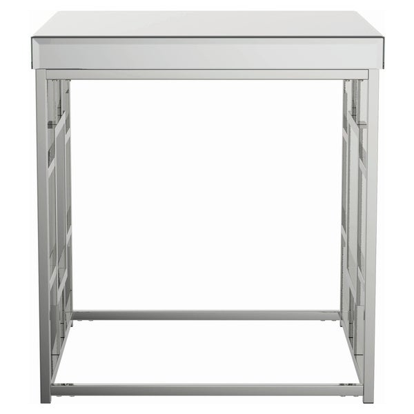 Coaster Furniture Dafina Chrome Geometric Frame Square End Table