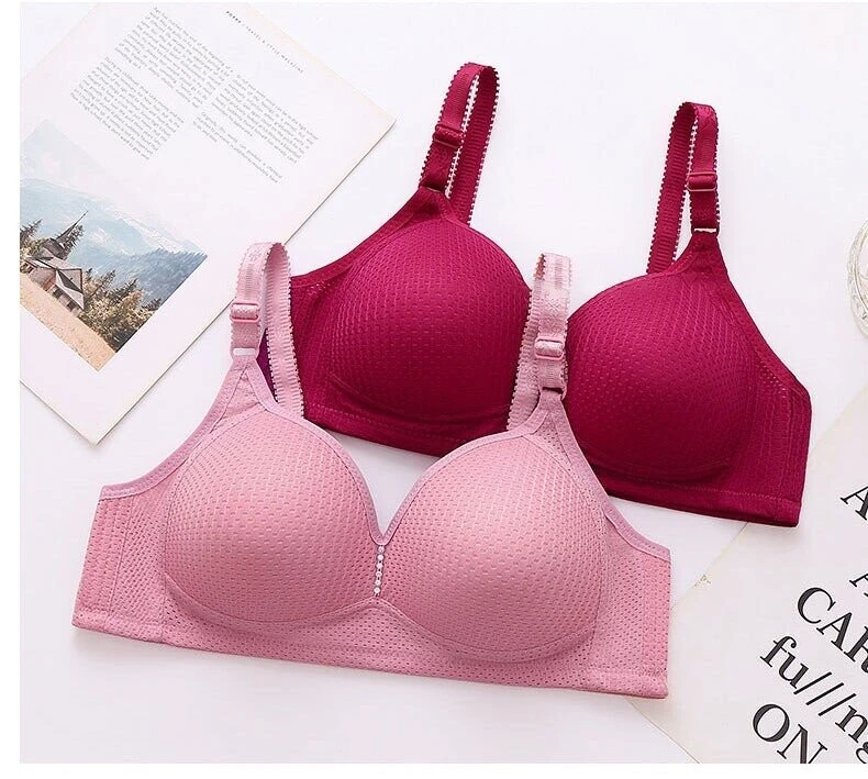 🔥Plus Size Bra Women Underwear Wire Free Comfort  Soft Breathable�