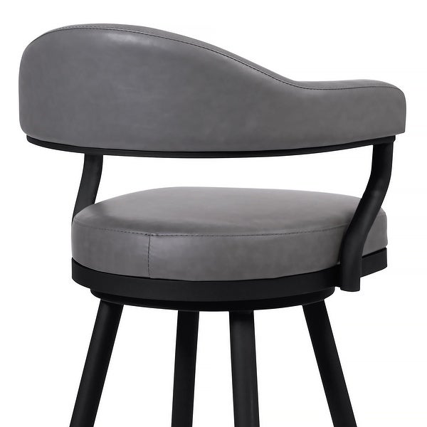 Justin Swivel Counter or Bar Stool in Faux Leather and Metal