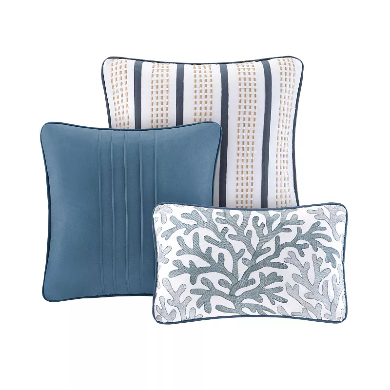 Madison Park Nantucket Coastal Quilt Set with Throw Pillows