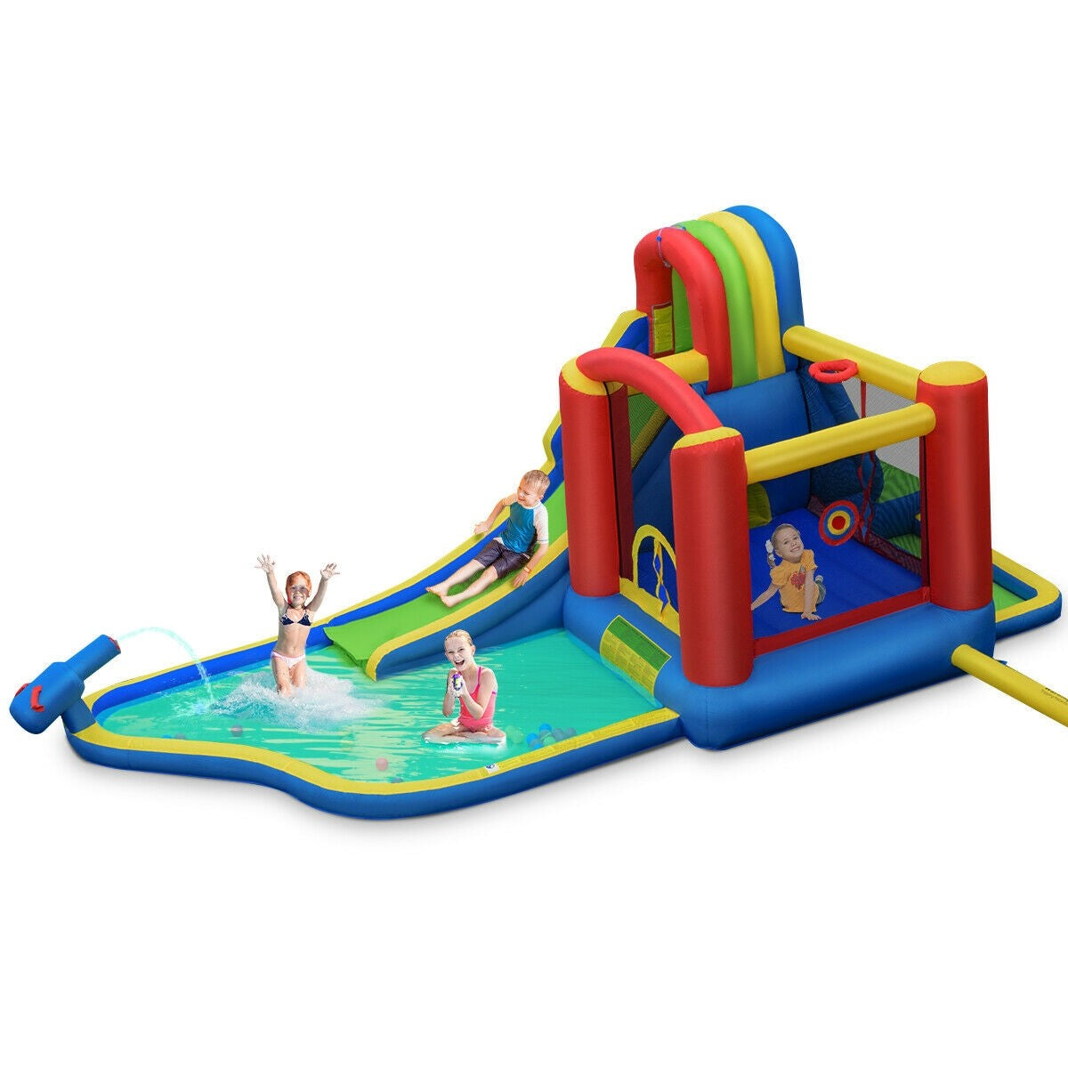 BOUNTECH 19FTx 9FTx 7.5FT Giant Water Park Long Kids Water Slide w/Water Pool