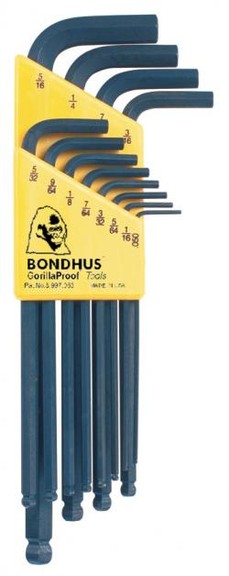 Bondhus 10936 Balldrive L Wrench .050 5/16 12Pc