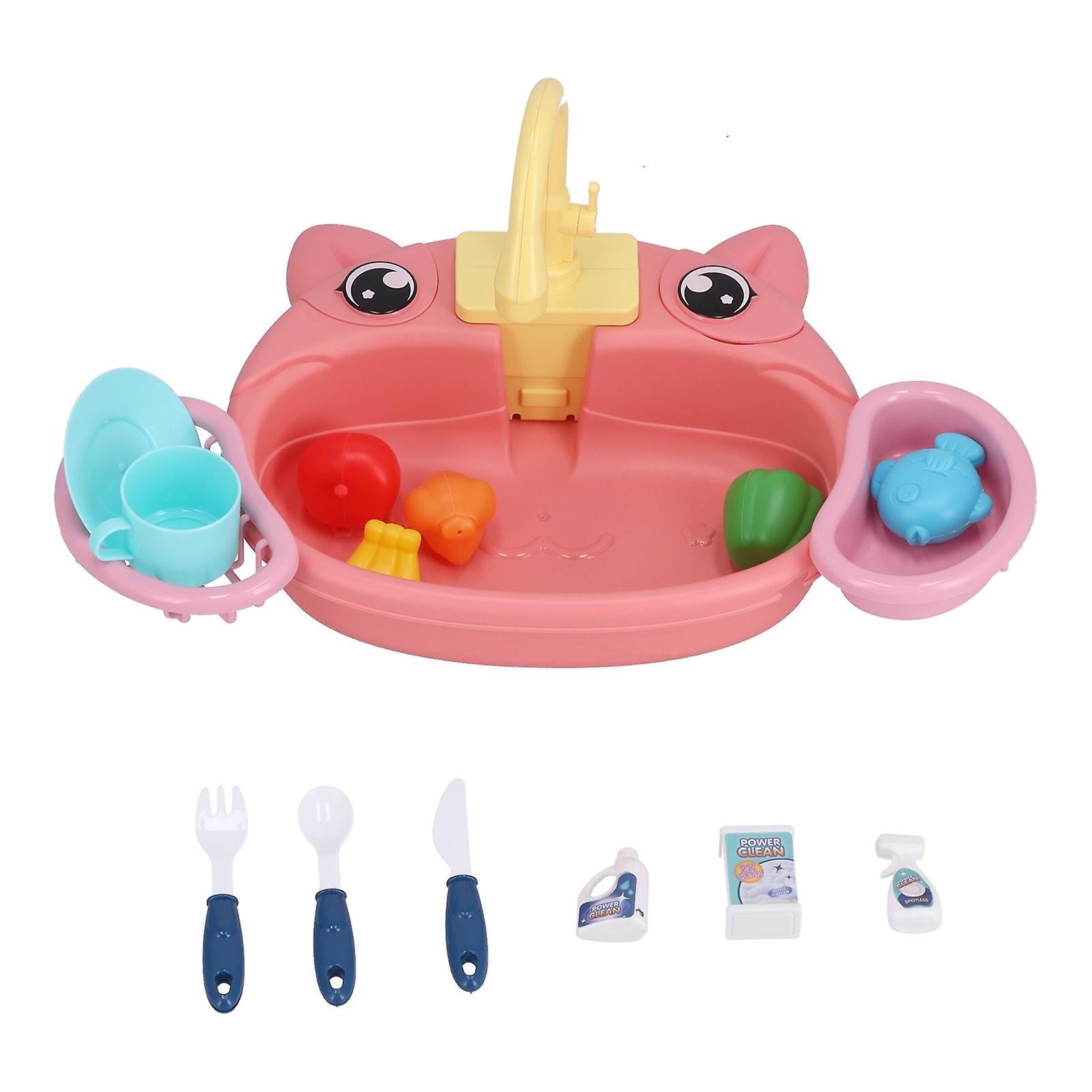 Kitchen Sink Play Set Plastic Interactive Pretend Kitchen Sink Toys For Kids Over 3 Years Old