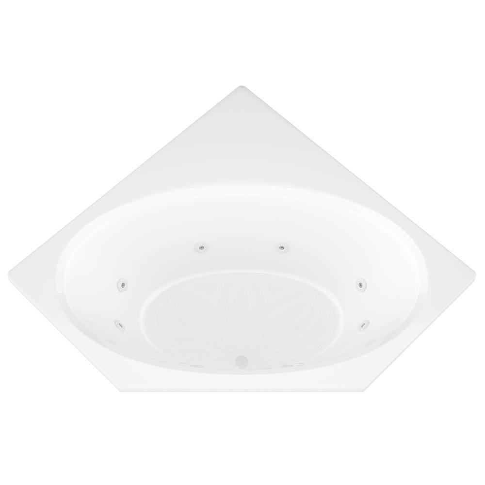 Universal Tubs Mali 5 ft. Acrylic Corner Drop-in Whirlpool Bath Tub in White HD6060VWR