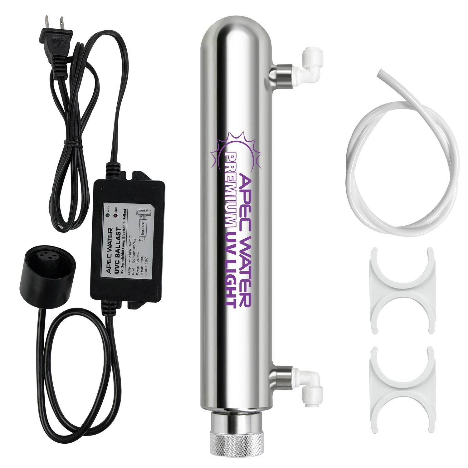 APEC Intense Stainless Steel Ultra-Violet Sterilizer Water Filtration Kit (UG-UVSET-1-4-SS)