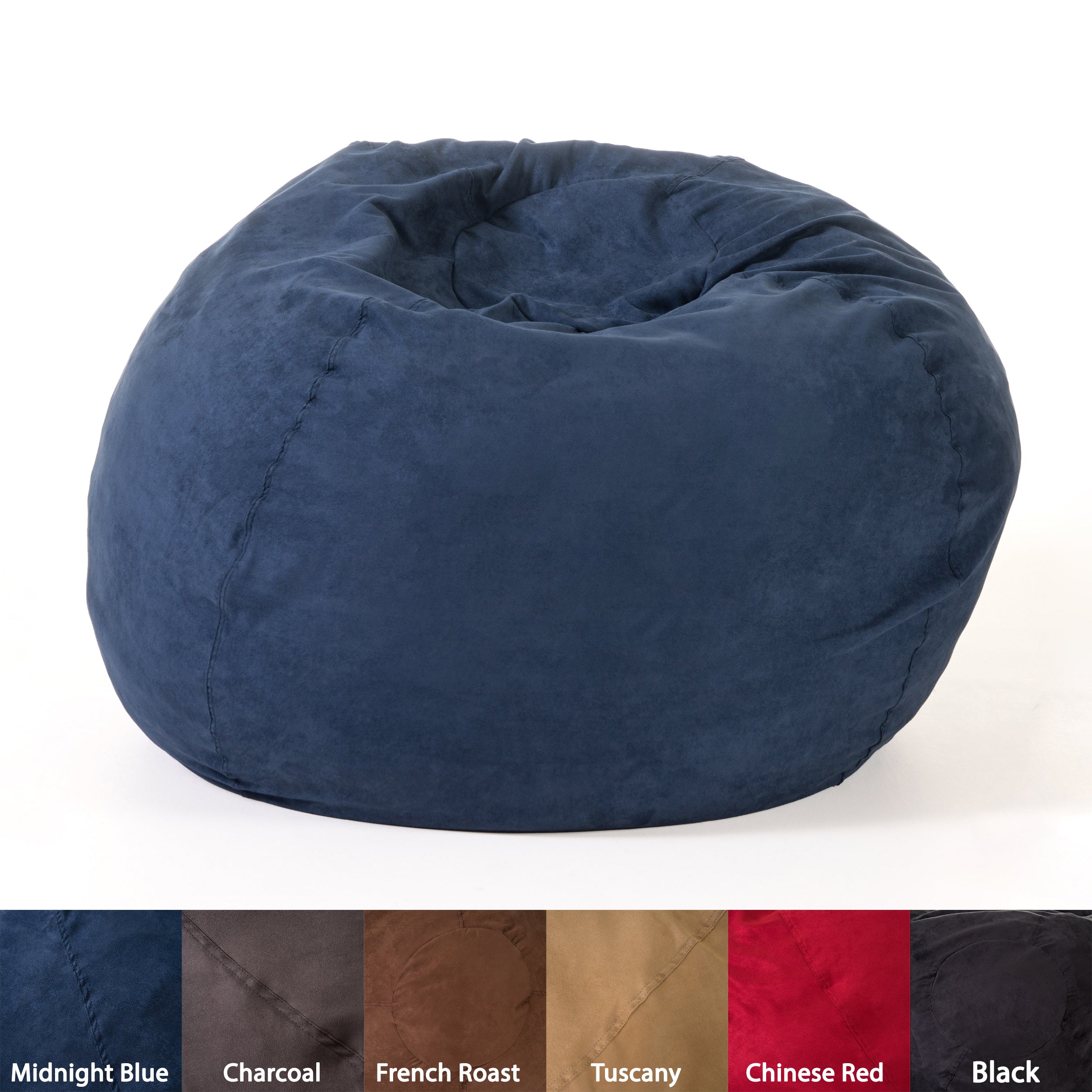 Waldo Blue Faux Suede 5 Foot Bean Bag