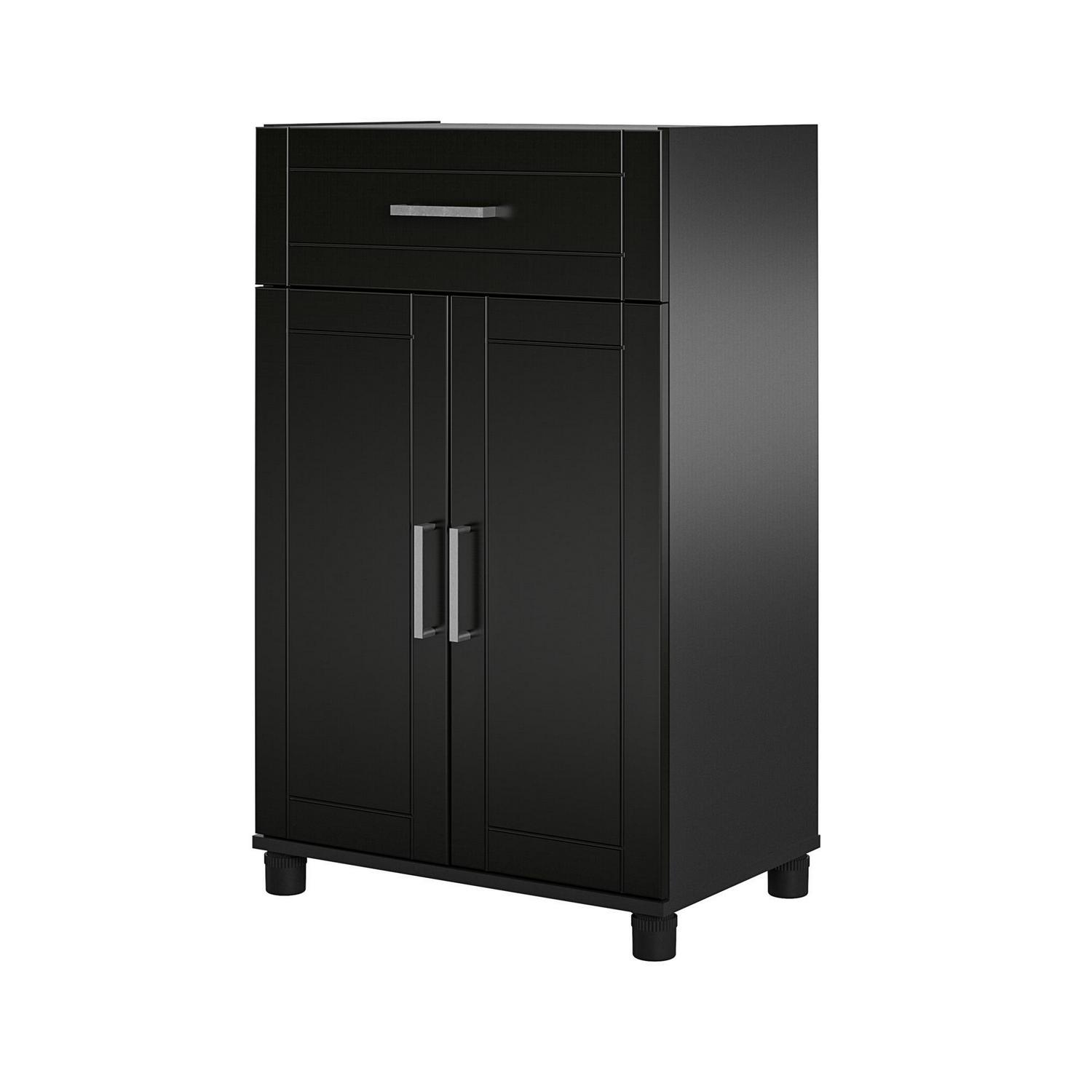 Systembuild Evolution Sylvan 24 1 Drawer/2 Door Base Garage Storage Cabinet， Black