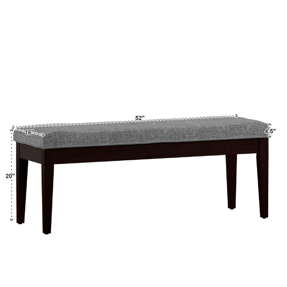 Hawthorne Upholstered Espresso Finish Bench by iNSPIRE Q Bold