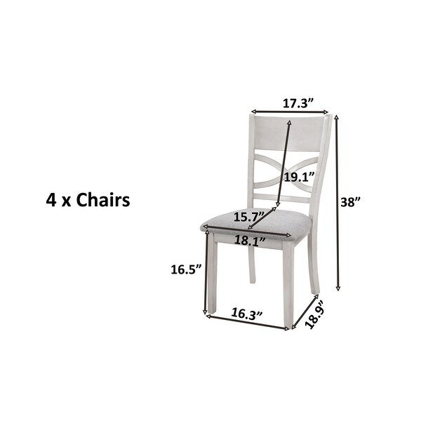 Wood 4-Piece Kitchen Dining Upholstered Padded Chairs