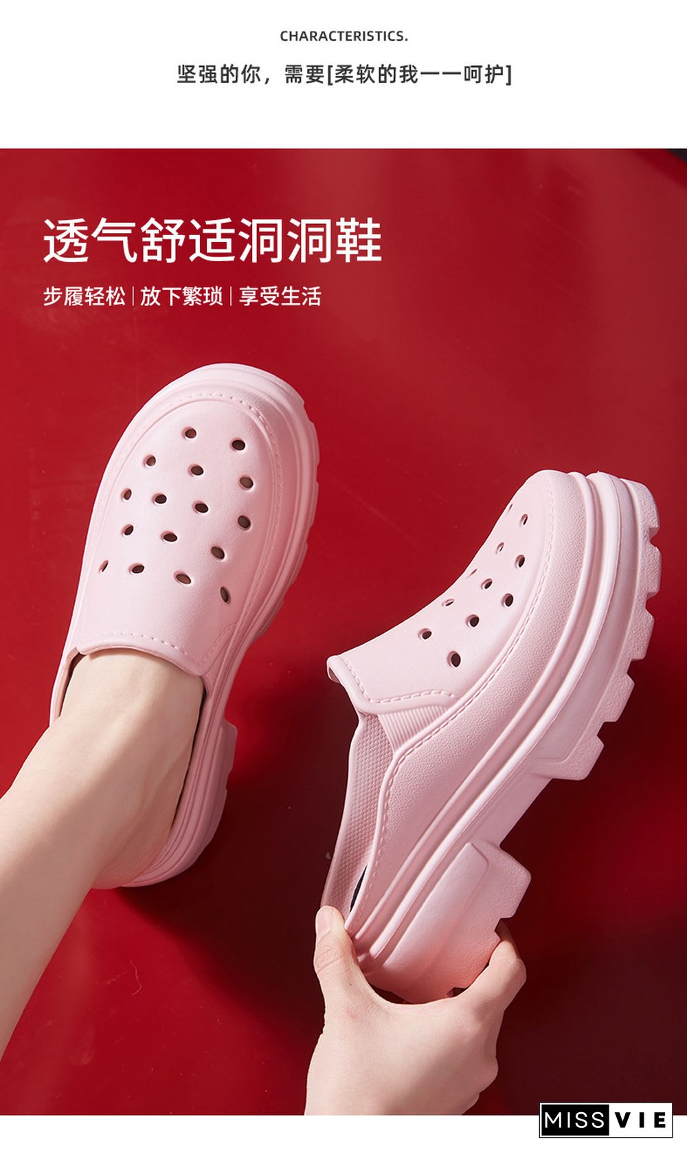 High Heels Sandals Women Clogs Summer 6.5cm Increase Platform Woman Waterproof Slippers Non-slip Sandals Fashion Garden Shoes