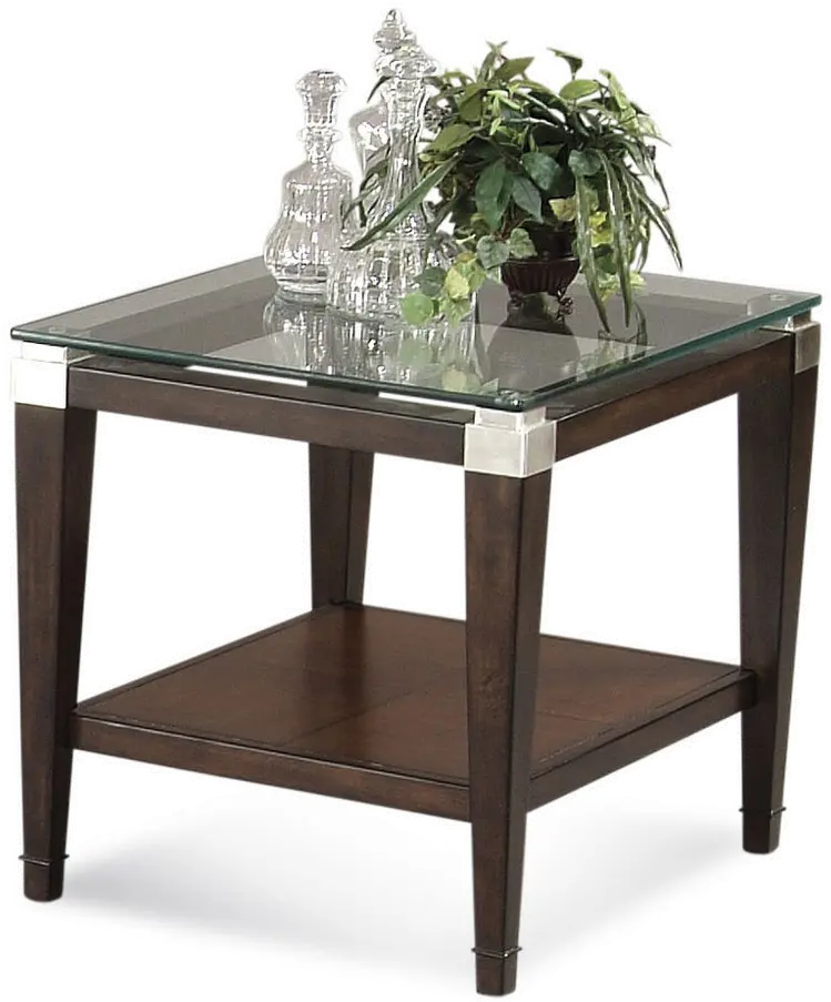 Dunhill Glass Top End Table