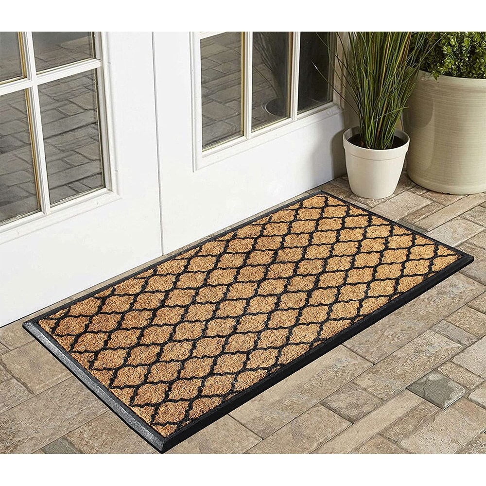 A1HC Natural Coir   Rubber Door Mat  30x48  Thick Durable Doormats for Outdoor Entrance