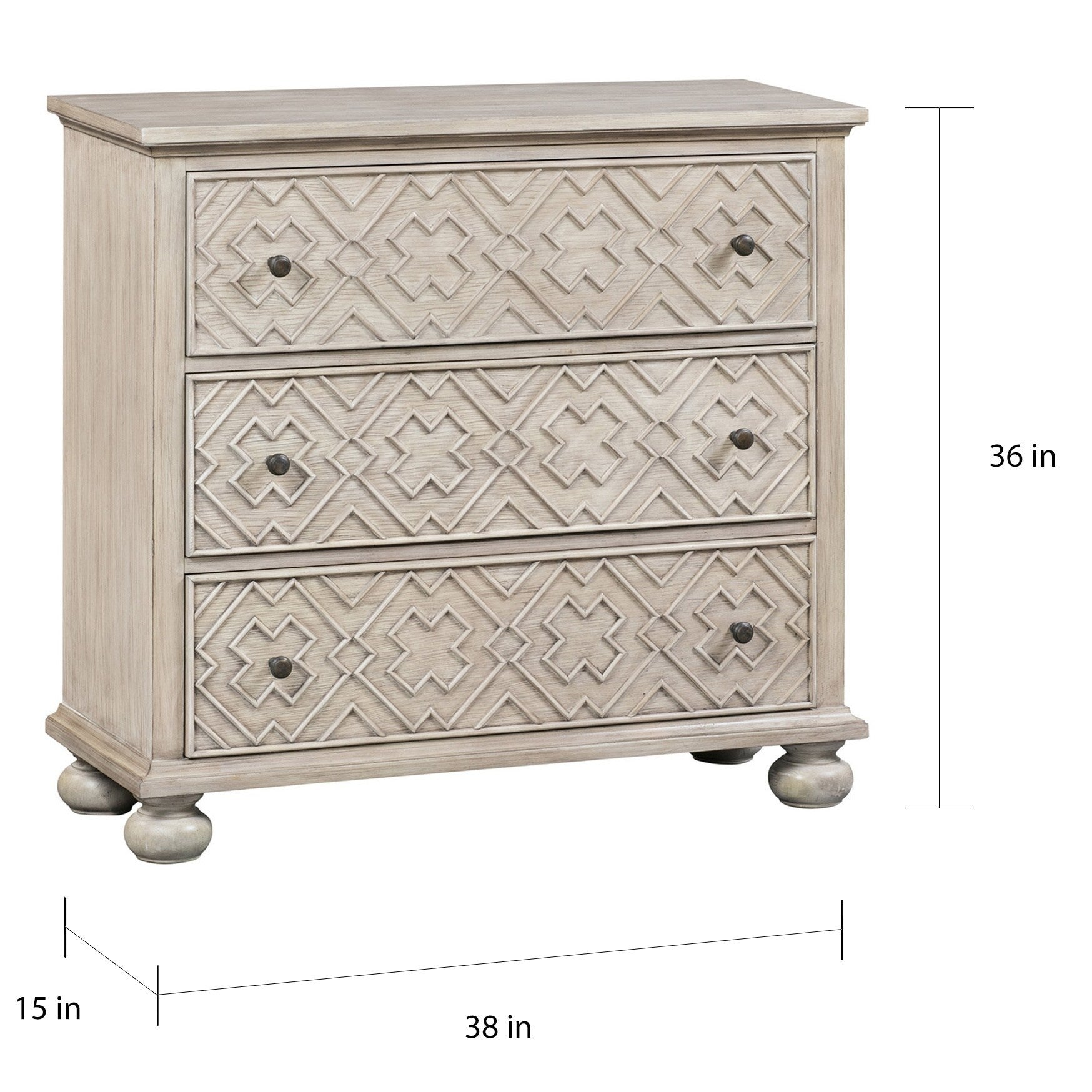 Hawthorne Estate 3 Drawer Fretwork Pattern Chest