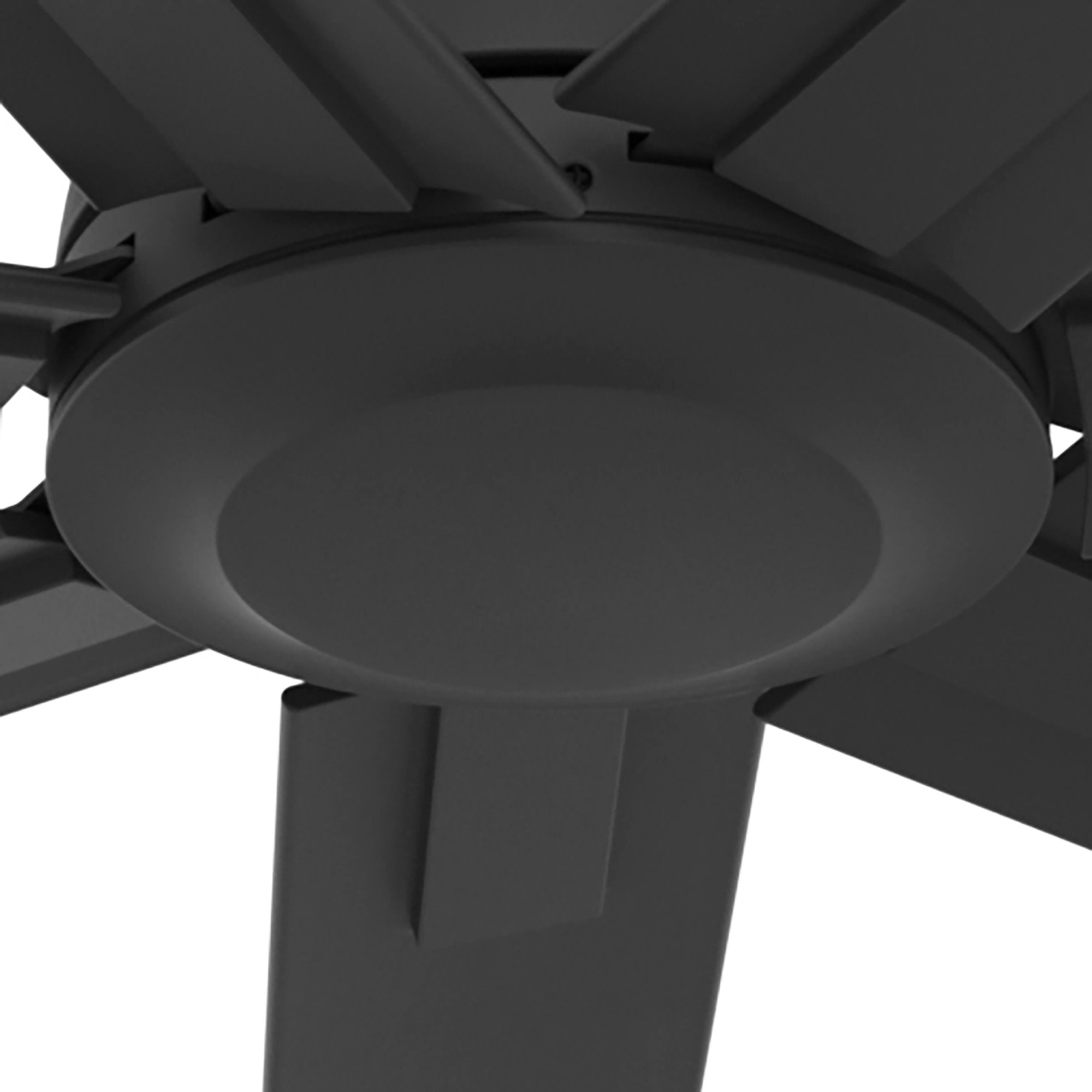 Hunter 72 inch Downtown Matte Black Damp Rated Ceiling Fan and Wall Control