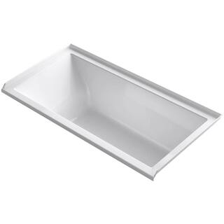 KOHLER Underscore 60 in. x 30 in. Rectangular Soaking Bathtub with Right-Hand Drain in White K-1121-R-0