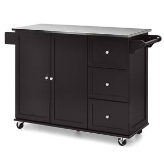 Costway Brown 2-Door Storage Buffet with Steel Top HW64505CF