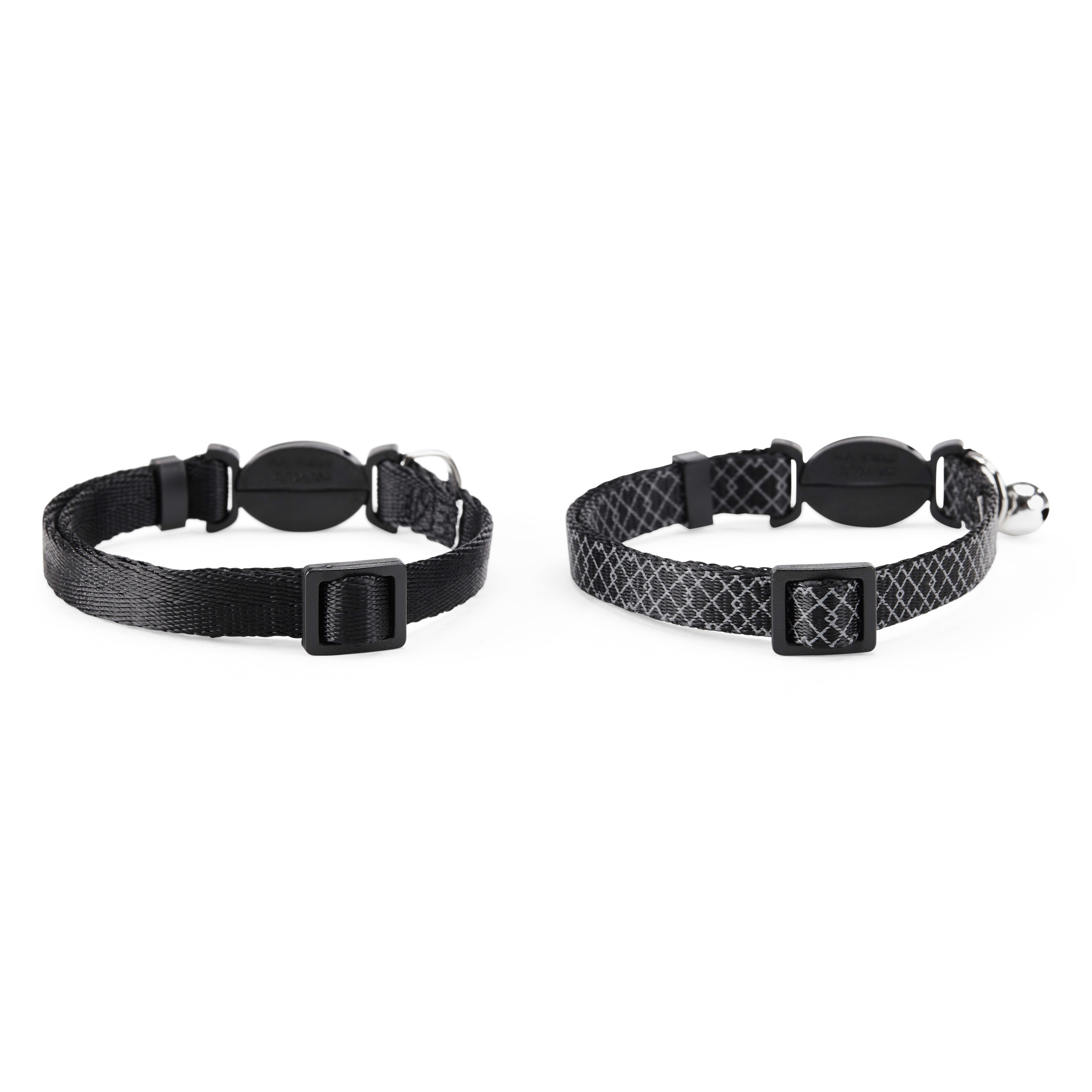 YOULY Black Breakaway Cat Collars， Pack of 2