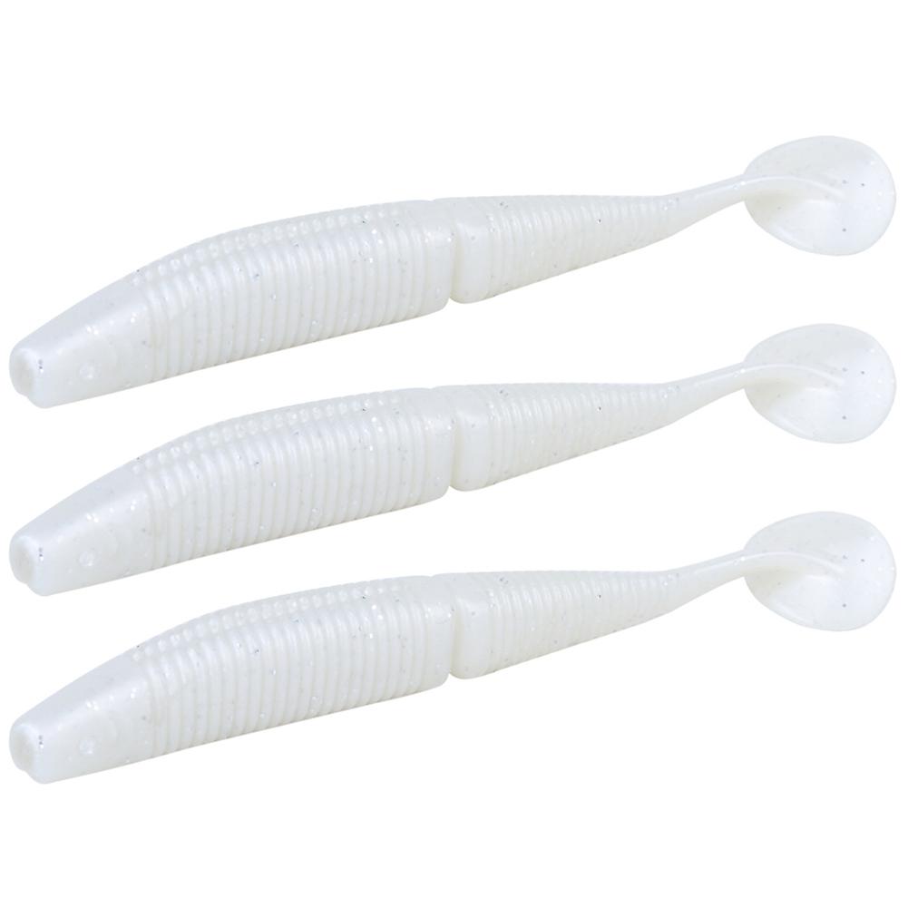 Ar36 3pcs T Tail Soft Worm Artificial Bait 140mm 17g Lures Fishing Tackle Accessorieslight White