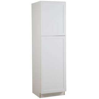 Hampton Bay Cambridge White Shaker Assembled Pantry Cabinet with Adjustable Shelves  Soft Close Doors (24 in. W x 24.5 in. D) CM2484P-WH