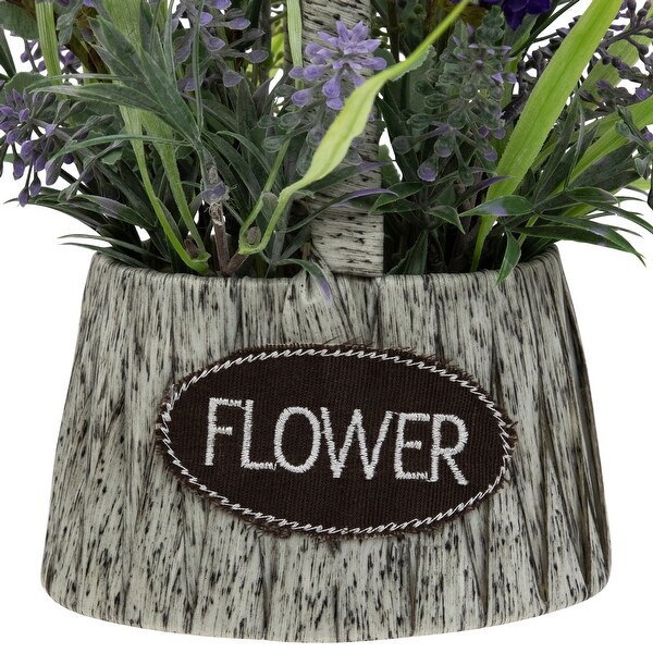 Lavender Bouquet in Flower Spring Basket with Handle