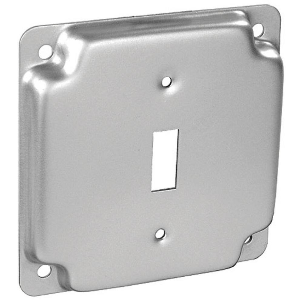 Southwire 4 in. W Steel Metallic 2-Gang Exposed Work Square Cover for 1 Toggle Switch (1-Pack) G1935-UPC