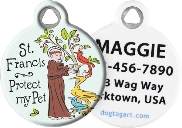 Dog Tag Art St. Francis Protection Personalized Dog and Cat ID Tag