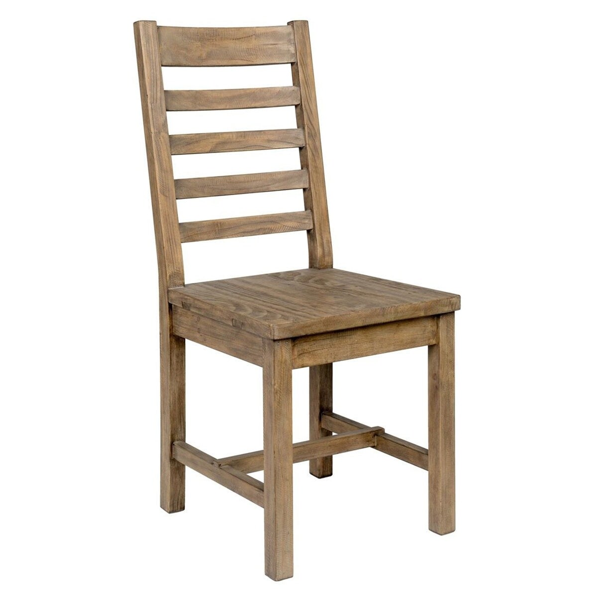 Farmhouse Wooden Dining Chair with Ladder Back， Brown - 40 H x 18 W x 22 L Inches