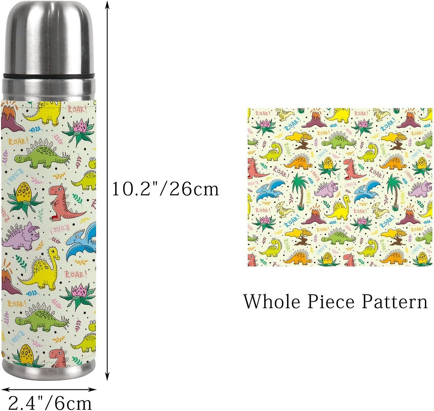 Insulated Mug Stainless Steel Water Bottle Funny Doddle Dinosaurs Plants Vacuum Cup Travel Mug For School