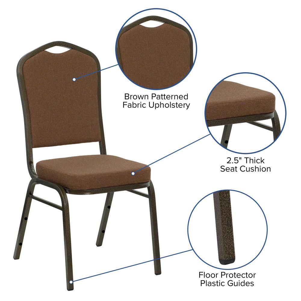 Carnegy Avenue Fabric Stackable Chair in Coffee CGA-FD-3856-CO-HD