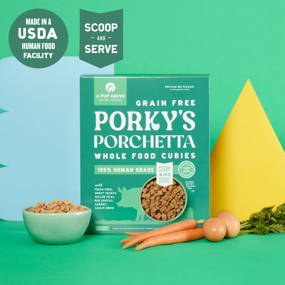 A Pup Above Cubies Pork Porchetta Grain Free Dehydrated Dog Food