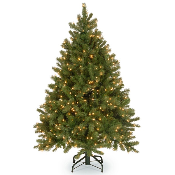 National Tree Company 4.5 ft.FeelReal Down Swept Douglas Fir Hinged Tree w/ Clear Lights