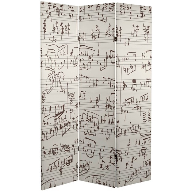 Double Sided Music Canvas Room Divider Gray Oriental Furniture