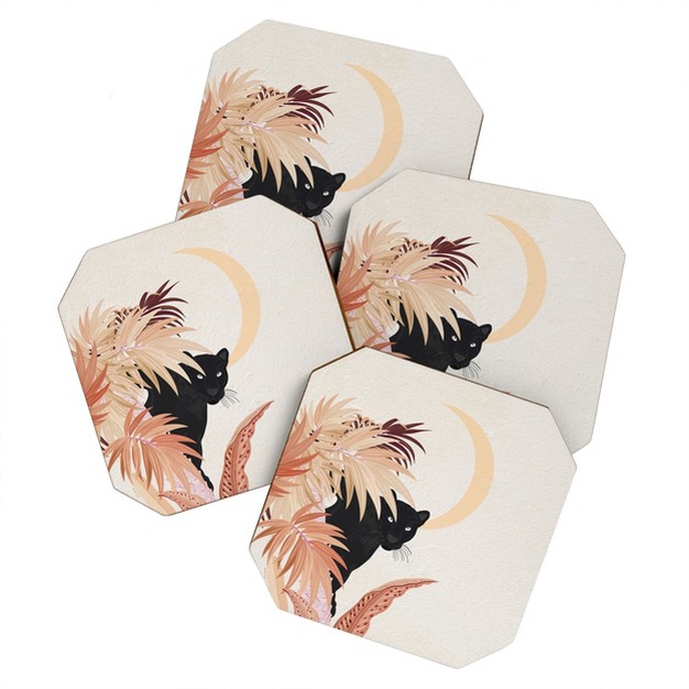 Iveta Abolina Raffi Moon Set Of 4 Coasters Deny Designs