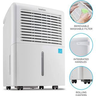 Ivation 50 Pint Smart Wi-Fi Energy Star Dehumidifier with Hose Connector and App IVADUWIFI50