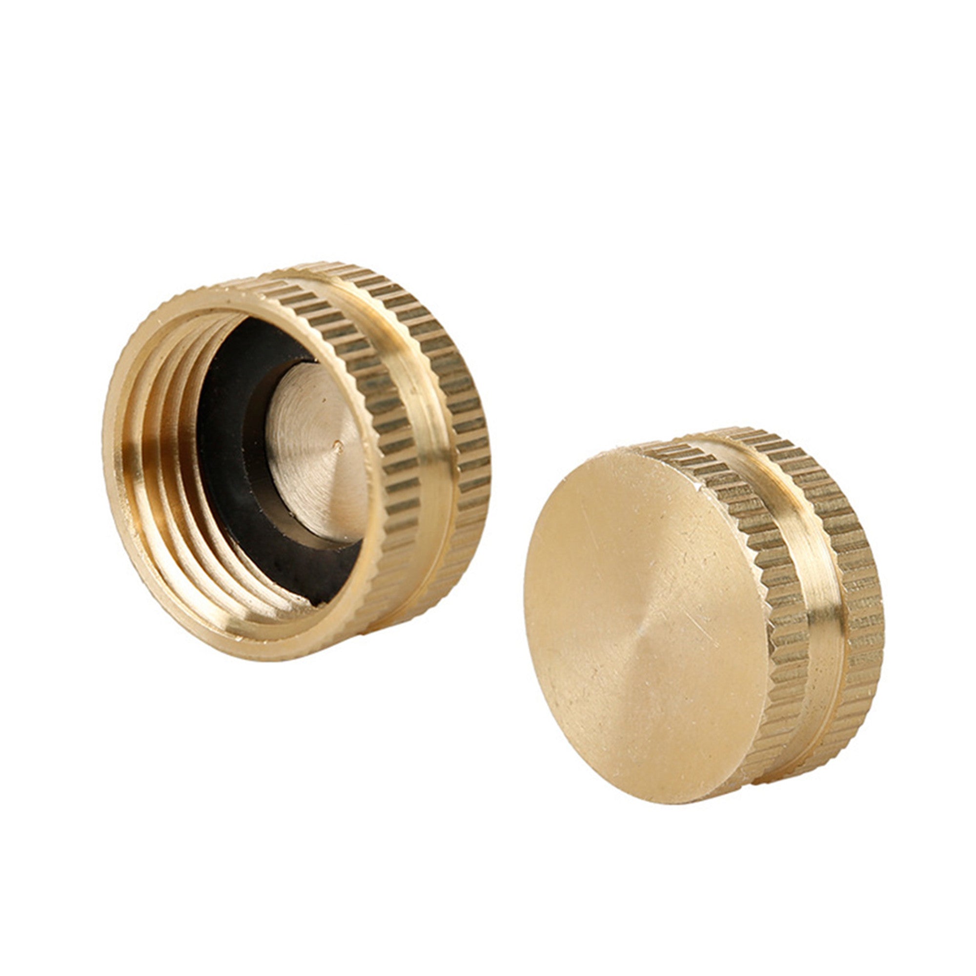 Irene Inevent 4 Pieces Garden Hose Brass Hose Cap with Washers 3/4-Inch Female Thread End Cap