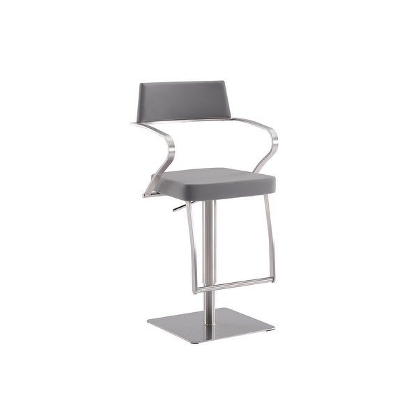 HARBOR bar stool with brushed swivel base. - N/A