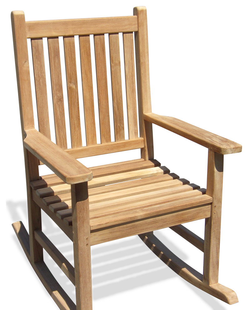 Valencia High Back Rocking Chair  Grade A Teak   Traditional   Outdoor Rocking Chairs   by Windsor Teak Furniture  Houzz