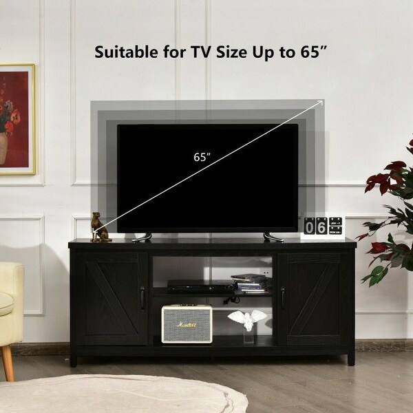 59 Inches TV Stand Media Console Center with Storage Cabinet - 59