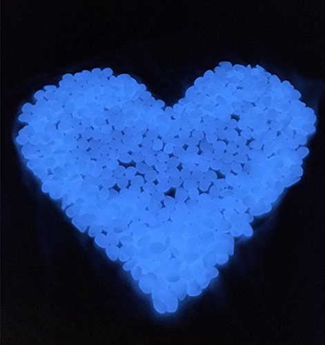 TR318 Glow in The Dark Garden Pebbles Stone for Walkway Yard and Decor DIY Decorative Gravel Stones in Blue(200PCS)