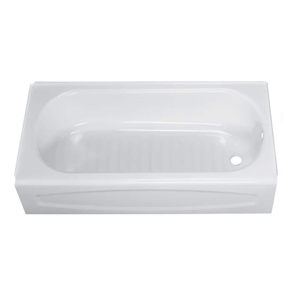 American Standard New Salem 60 in x 30 in Rectangular Apron Front Soaking Bathtub with Right Hand Drain in White