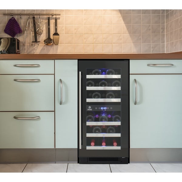 28-Bottle Dual-Zone Wine Cooler